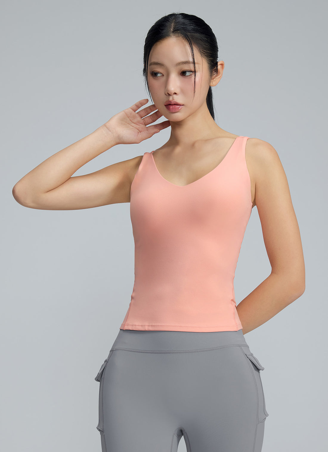 Black Label Signature Breed V-Neck Tank Top - Peach Pink