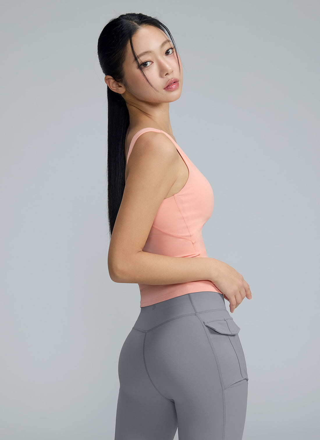 Black Label Signature Breed V-Neck Tank Top - Peach Pink