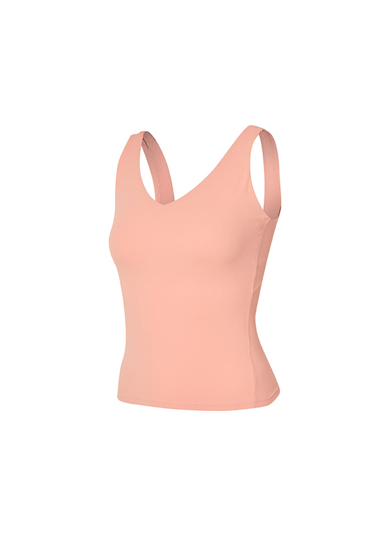 Black Label Signature Breed V-Neck Tank Top - Peach Pink