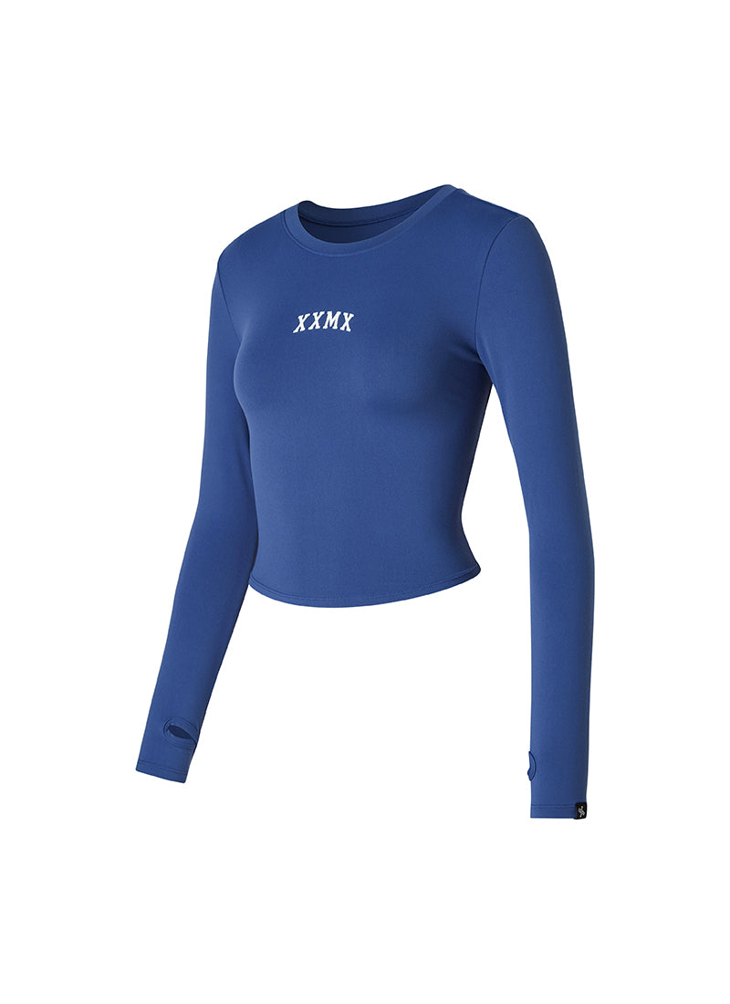 Cotton Like Finger Hole Long Sleeve - Dream Blue