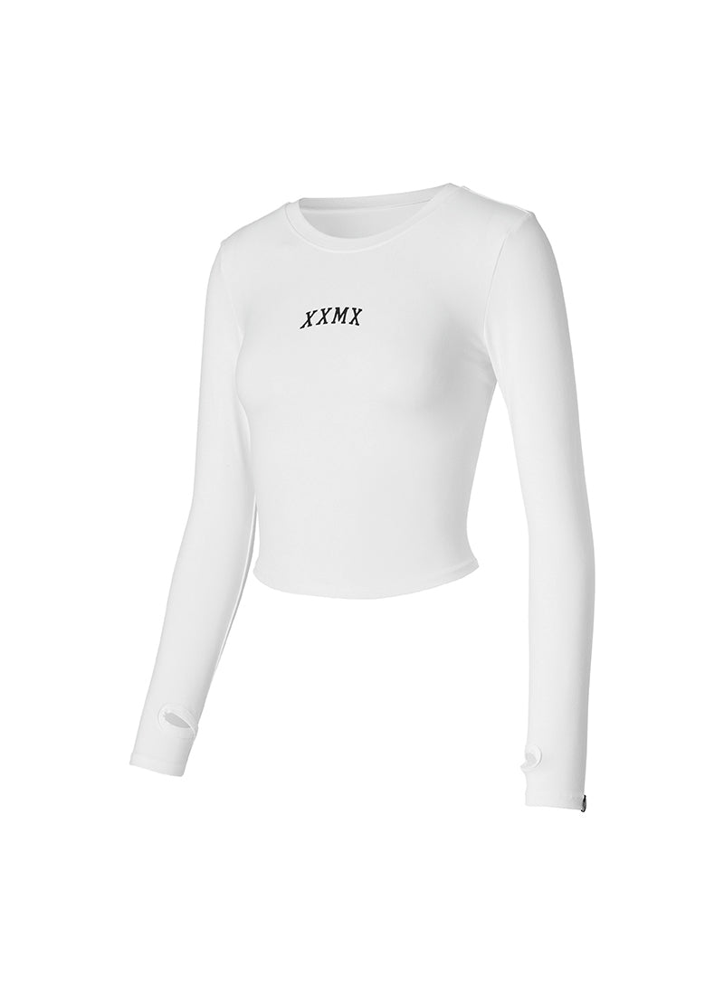 Cotton Like Finger Hole Long Sleeve - Ivory