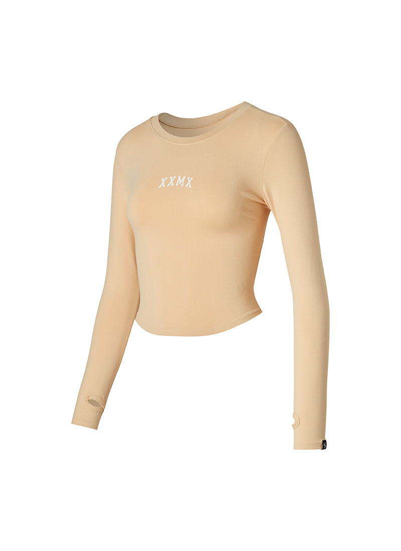 Cotton Like Finger Hole Long Sleeve - Gold Kiwi
