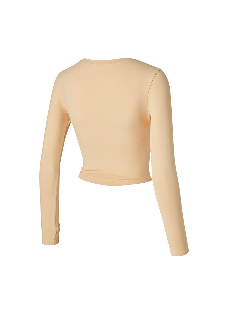 Cotton Like Finger Hole Long Sleeve - Gold Kiwi
