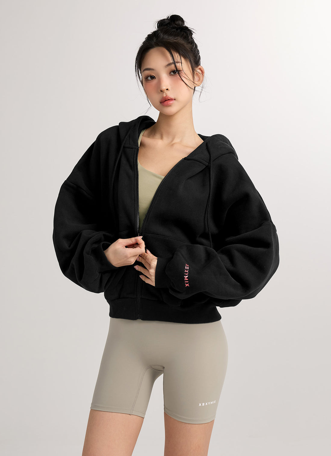 Napping Hood Zip-up - Brushed Black