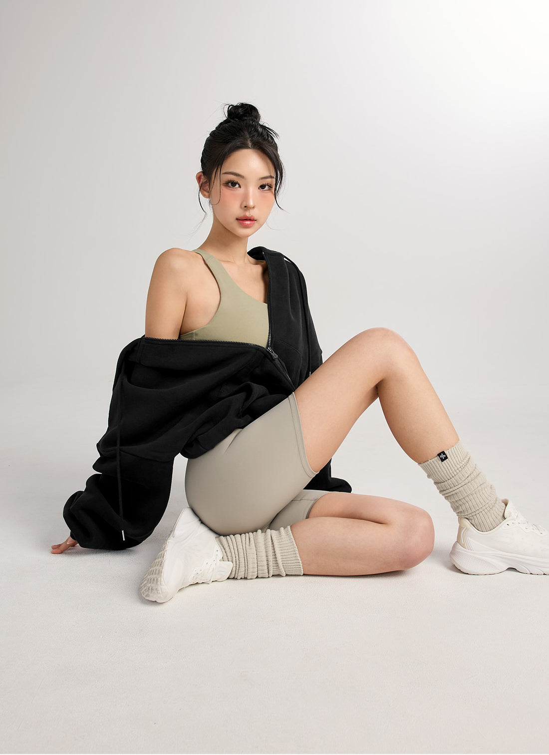 Napping Hood Zip-up - Brushed Black