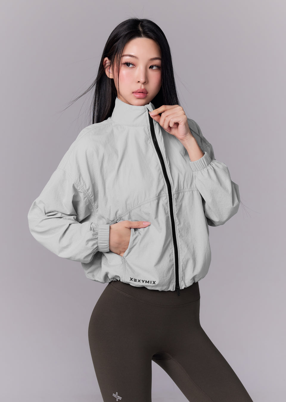 Hiker Crop Windbreaker - Cali Gray
