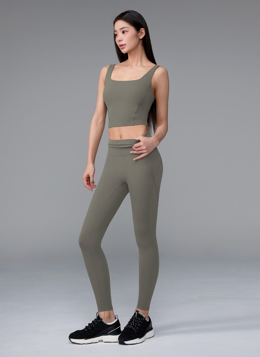 Black Label Signature 380N Leggings - Ash Moss