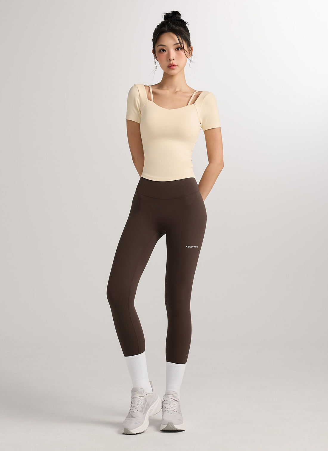Black Label Signature 360N Double Fluffy Napping Leggings - Deep Chocolate