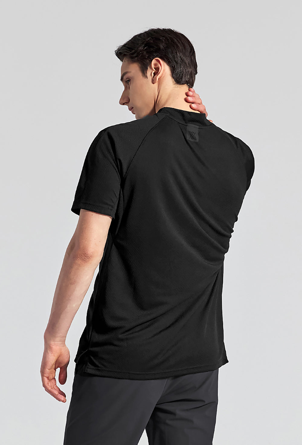 Mock Neck Technical Short Sleeve - Black