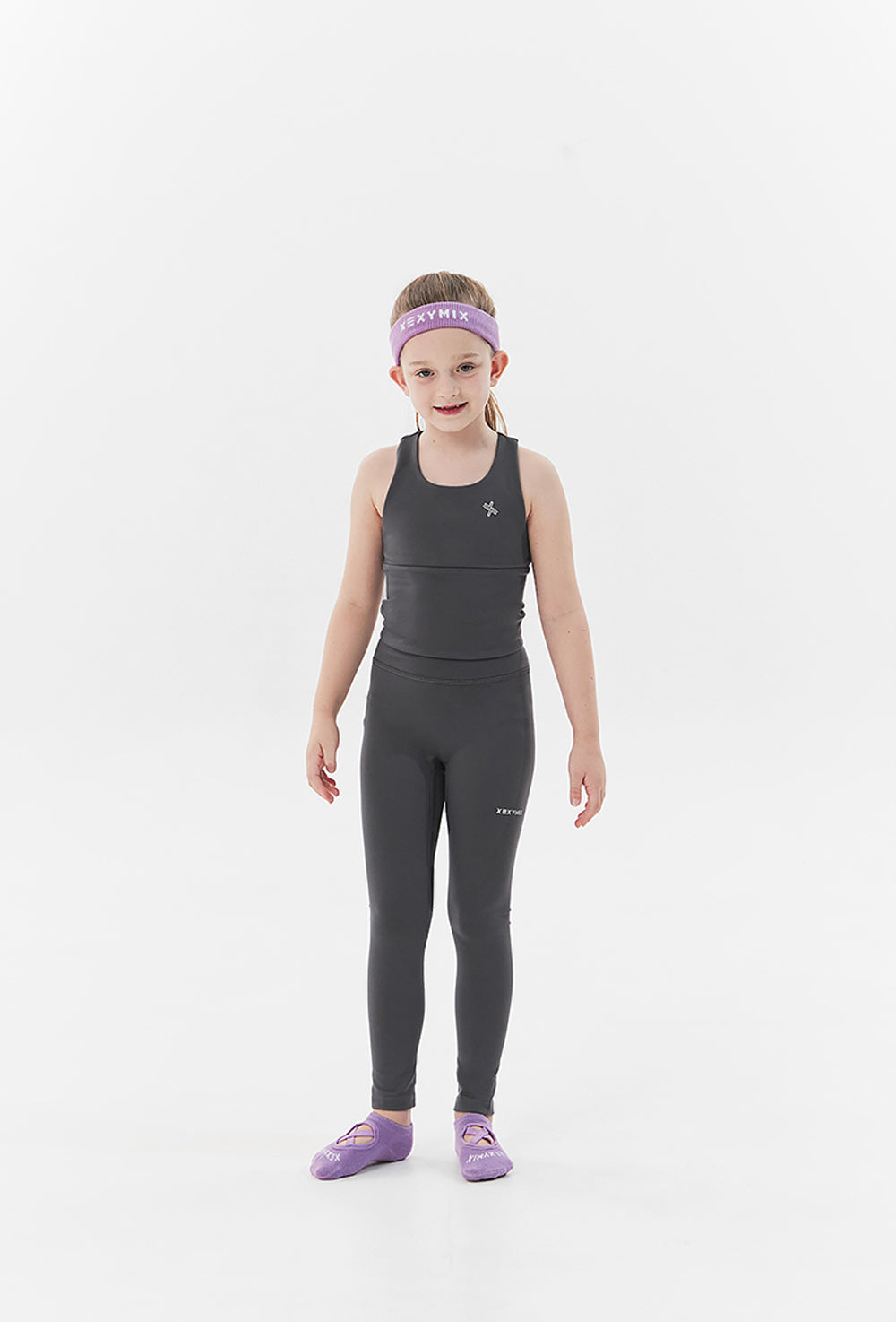 XELLA Kids Crop Bra Top - Shark Grey
