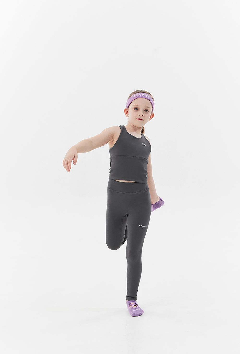 XELLA Kids Crop Bra Top - Shark Grey