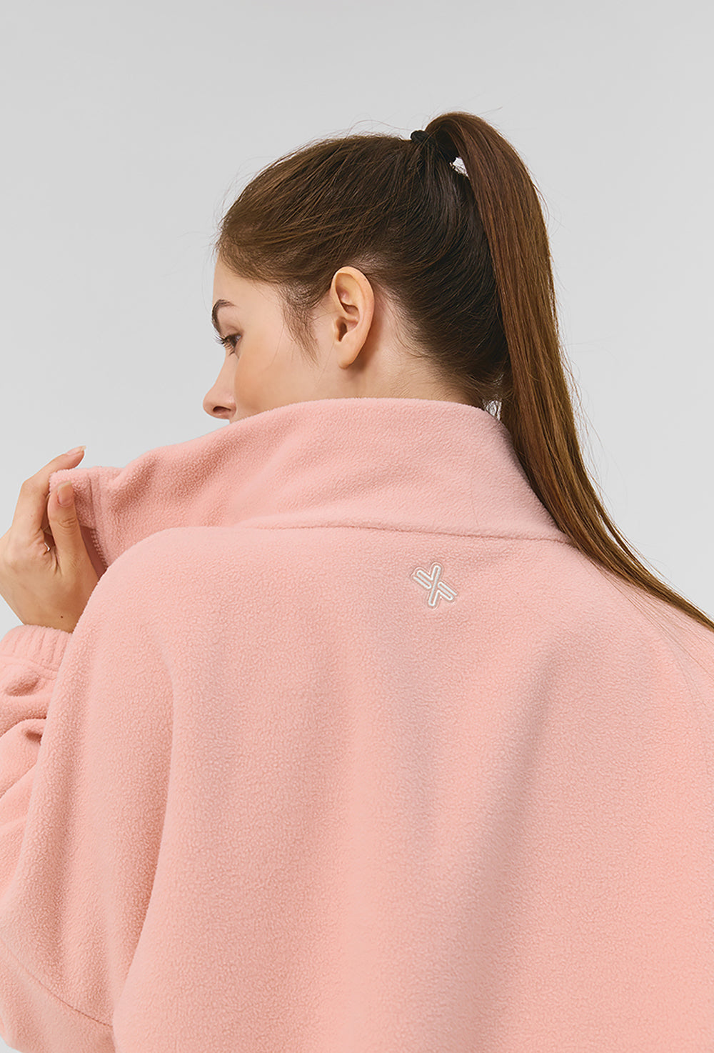 Soft Fleece Highneck Zip up - Peach Amber