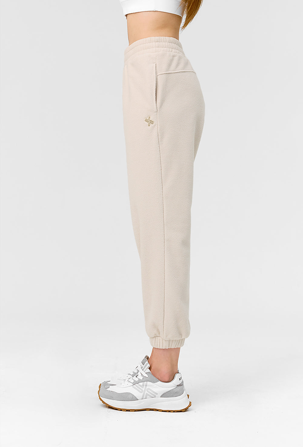 Basic Fleece Jogger Pants - Ash Cream