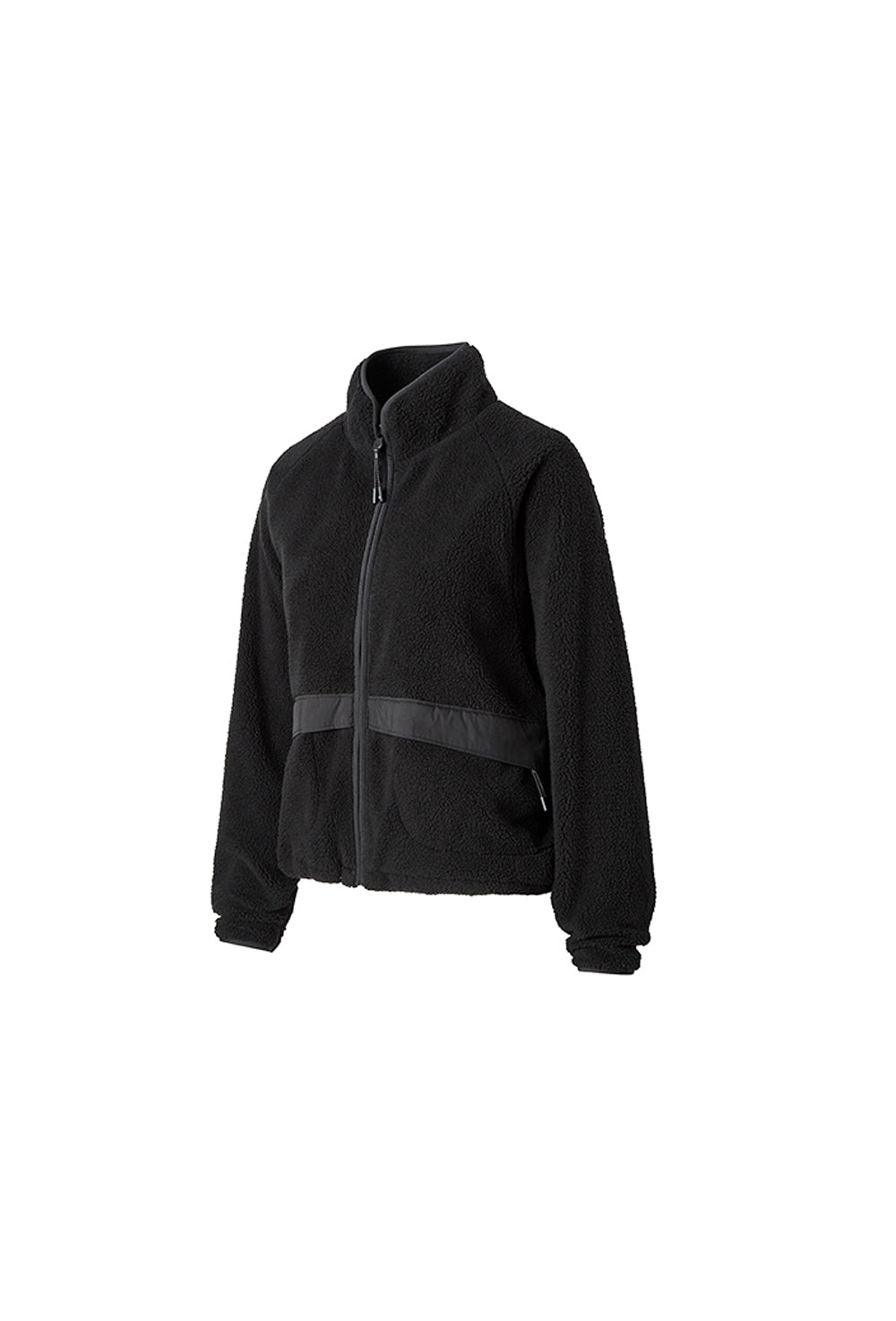 Soft Fleece Zip-Up Jacket - Black