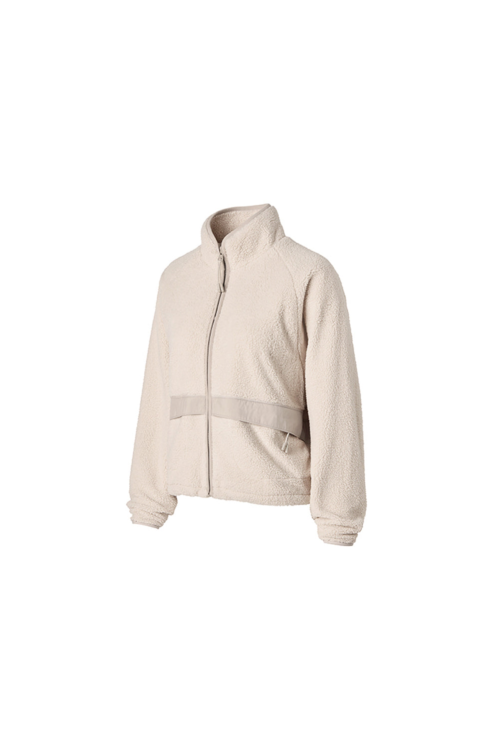 Soft Fleece Zip-Up Jacket - Ash Cream