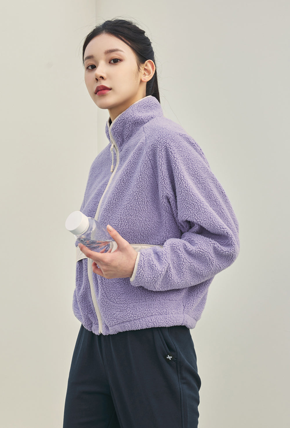 Soft Fleece Zip-Up Jacket - Steel Lavender