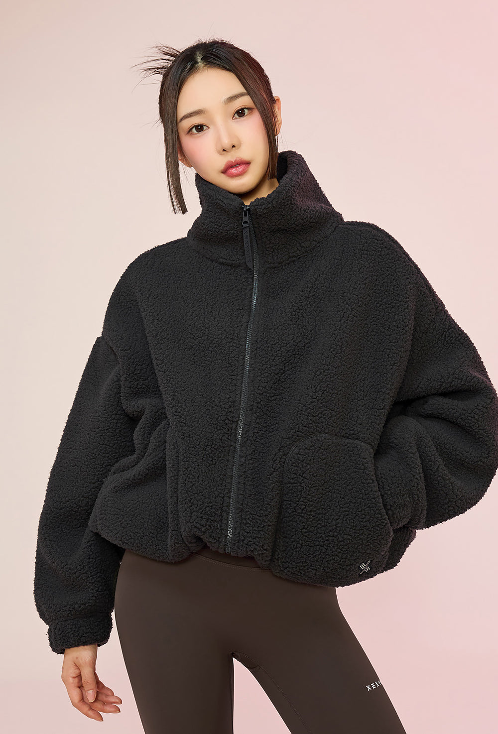 Sherpa High Neck Jumper - Charcoal Gray