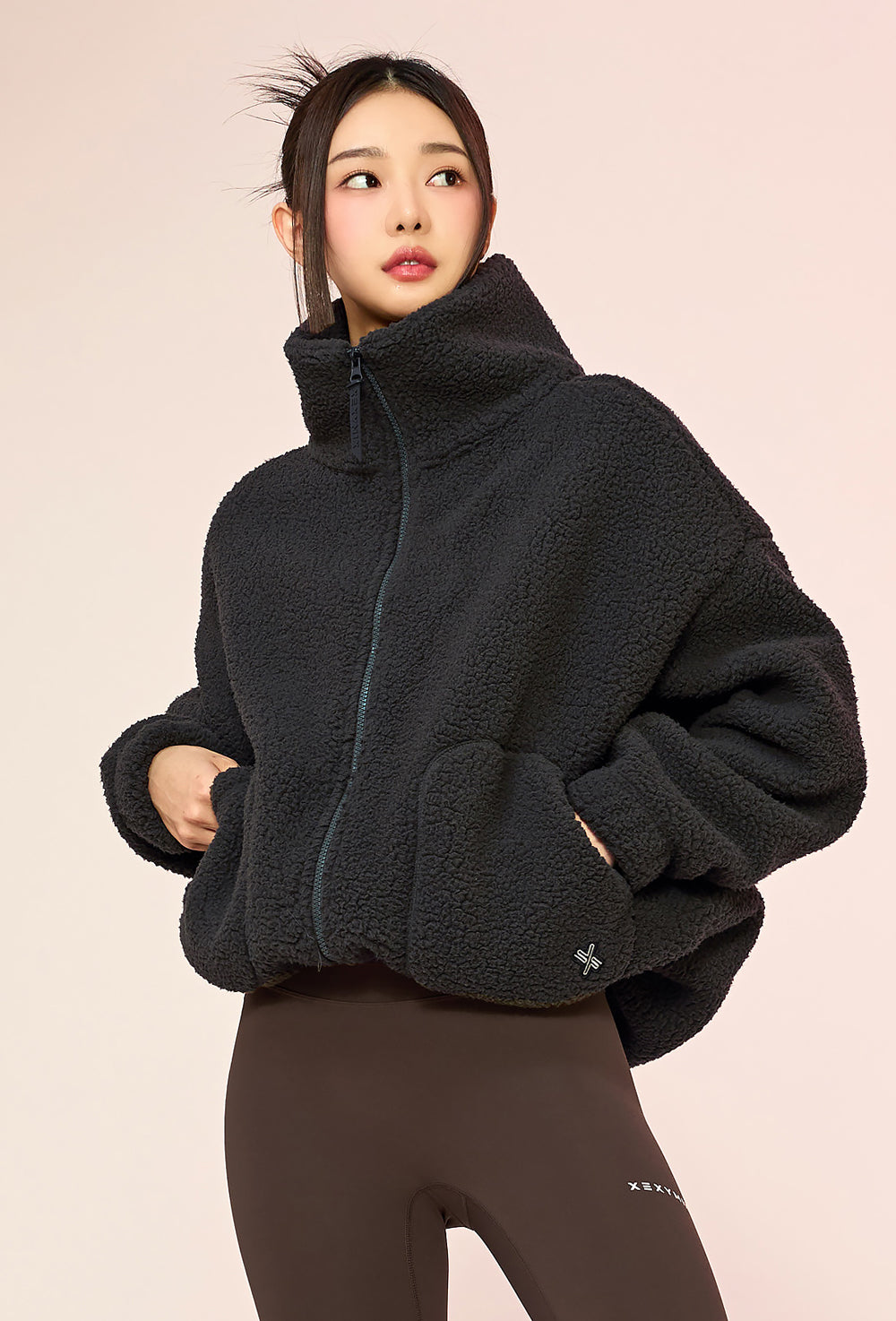 Sherpa High Neck Jumper - Charcoal Gray