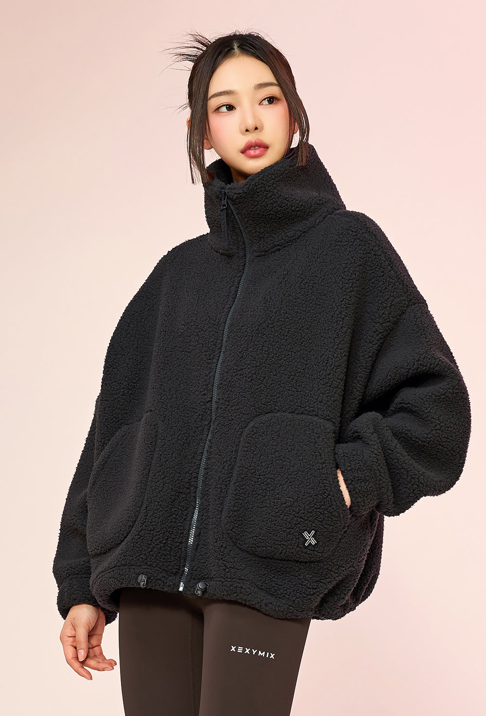 Sherpa High Neck Jumper - Charcoal Gray