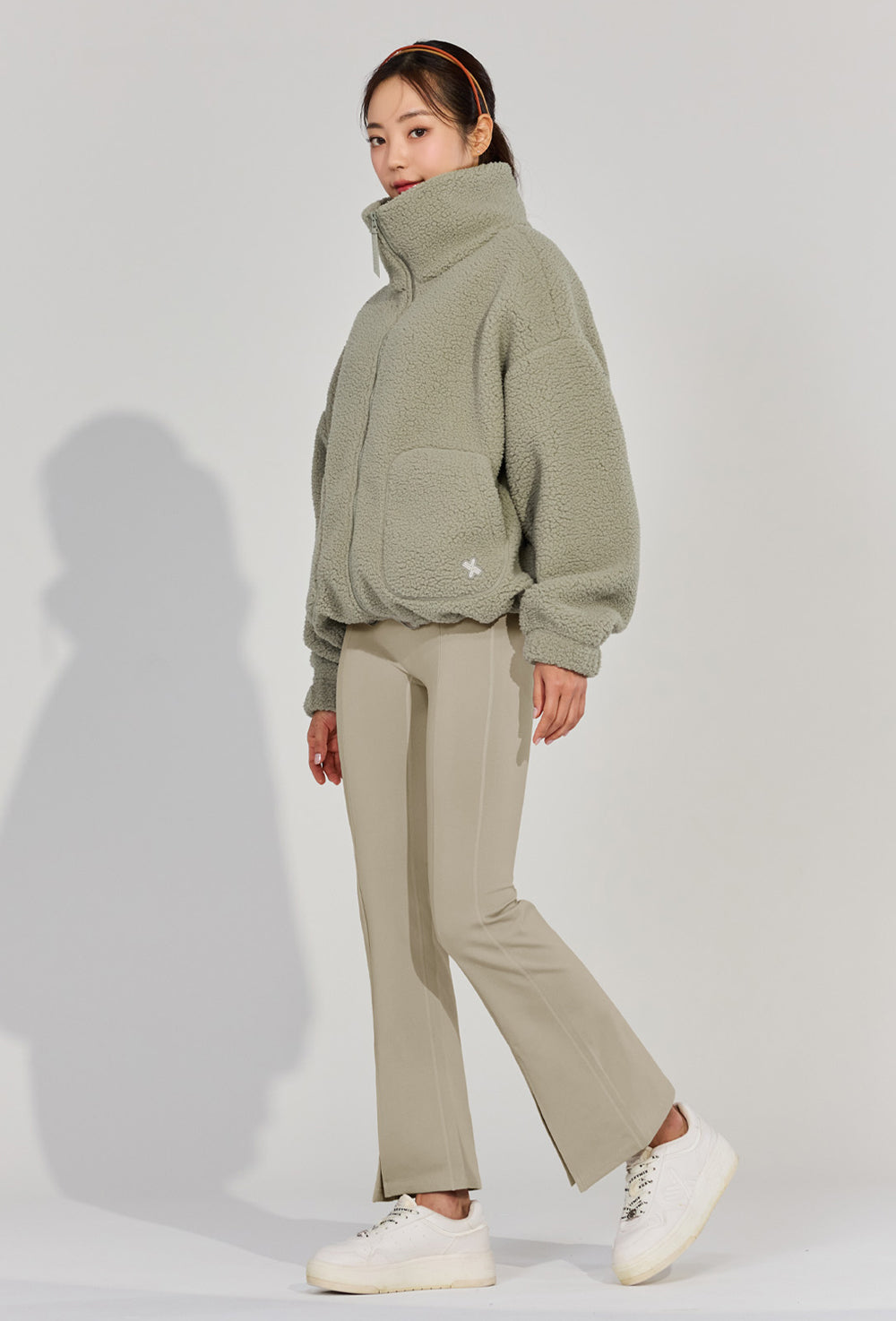 Sherpa High Neck Jumper - Sage Stone