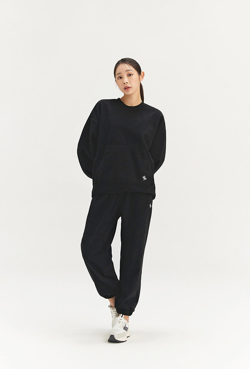 Fleece Over Fit Sweatshirt - Black