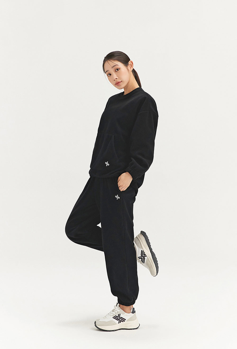 Fleece Over Fit Sweatshirt - Black