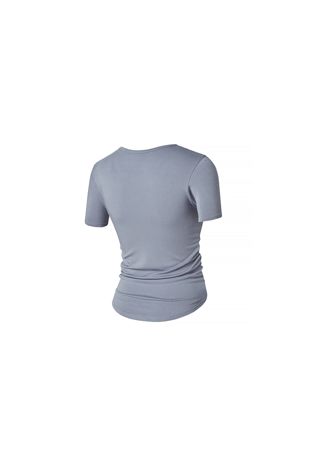 Side Shirring Short Sleeve - Ash Blue