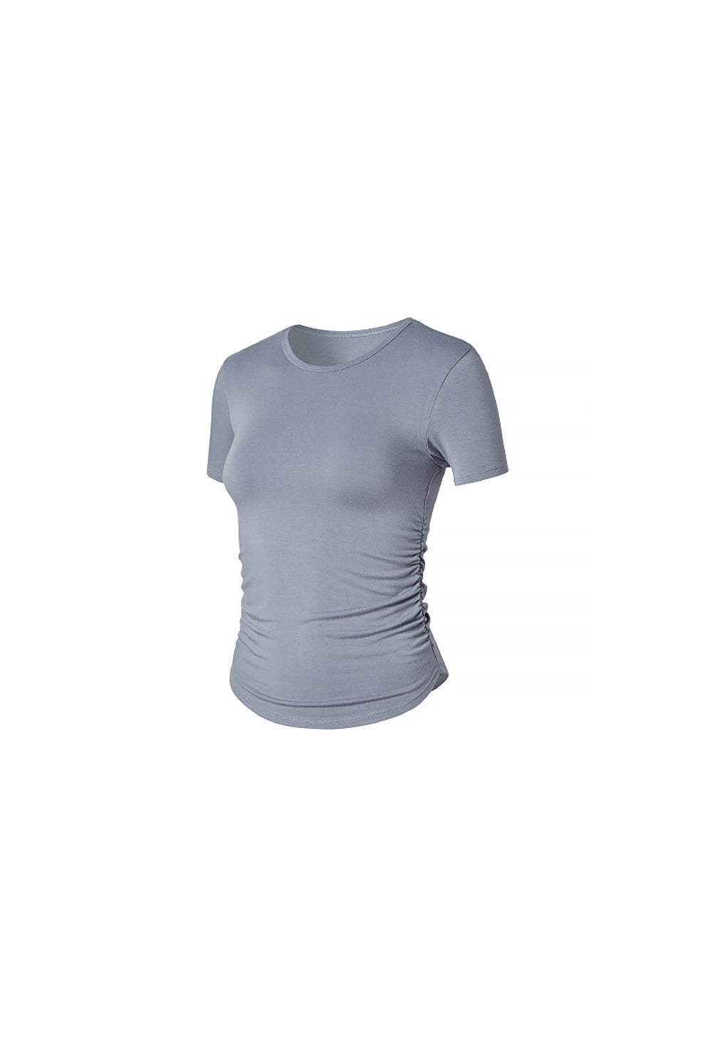 Side Shirring Short Sleeve - Ash Blue