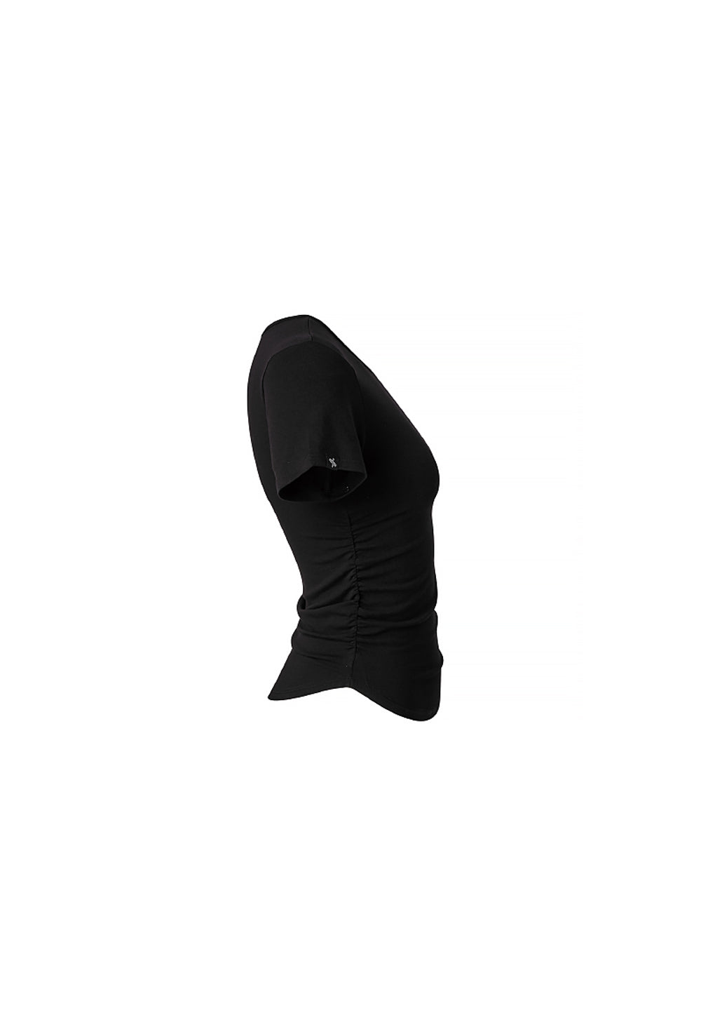 Side Shirring Short Sleeve - Black