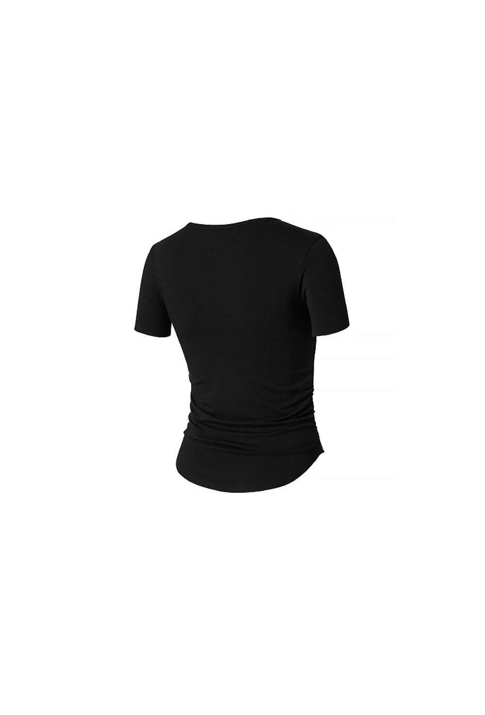 Side Shirring Short Sleeve - Black