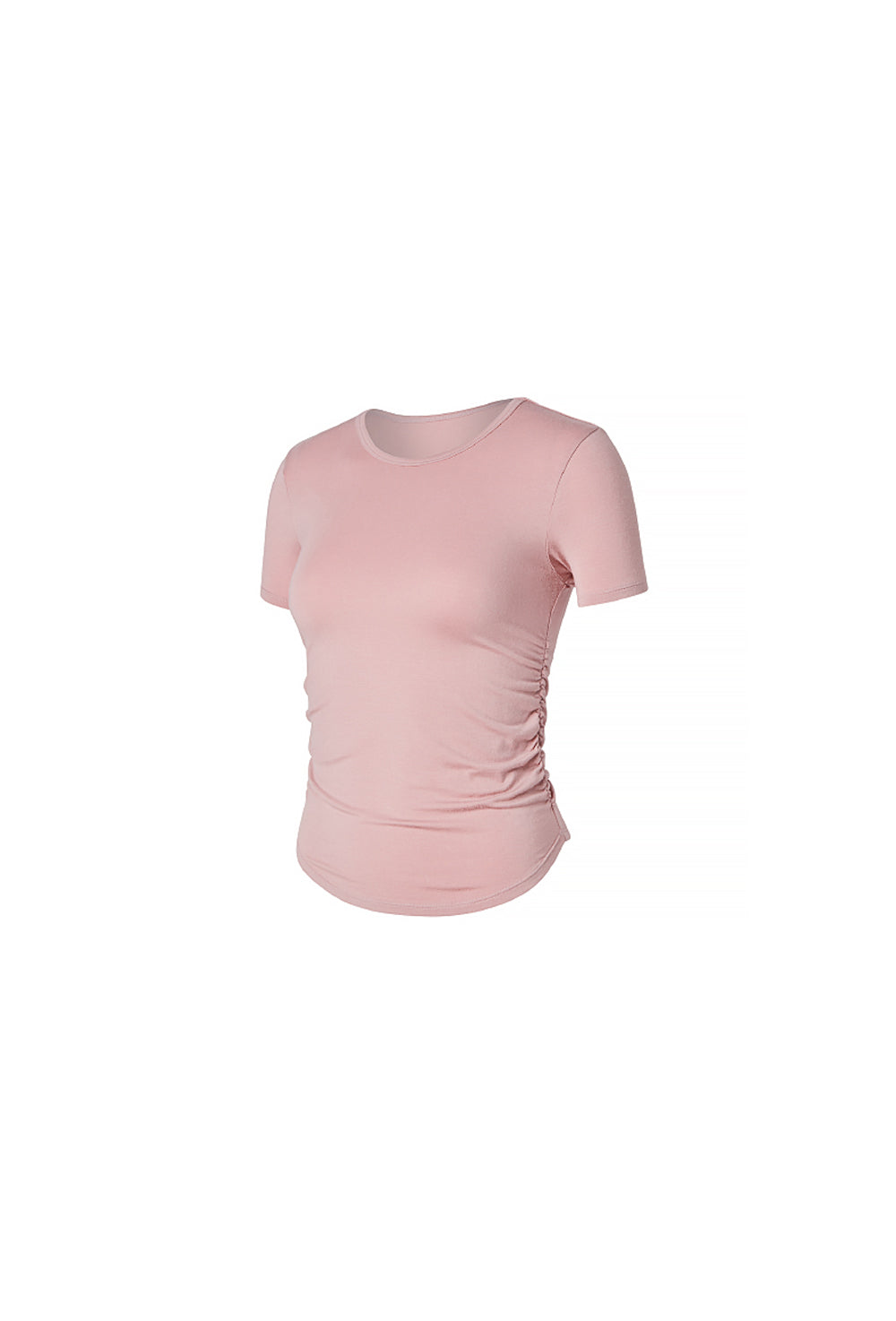 Side Shirring Short Sleeve - Creamy Rose