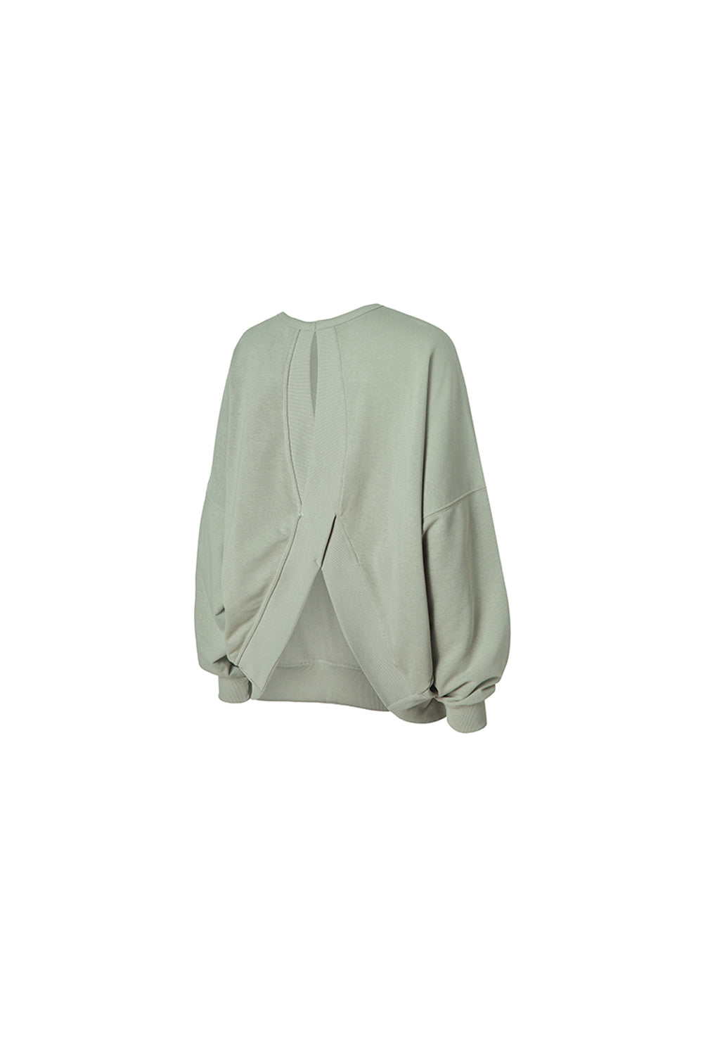 Back Open Loose Fit Sweatshirt - Shimmer Sage (Clearance)