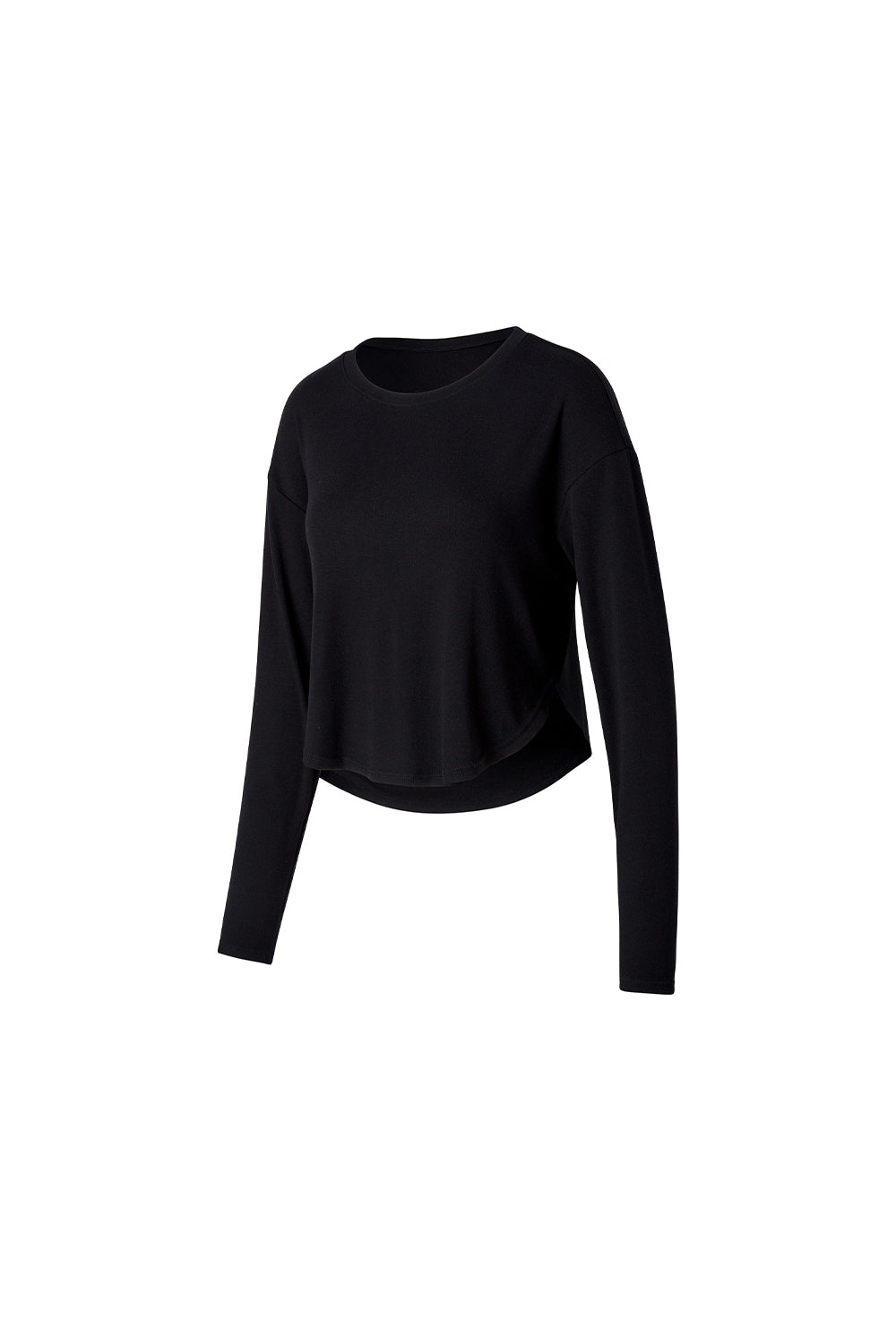 Easy Round Crop Long Sleeve - Black