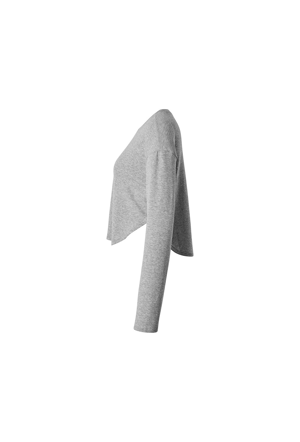Easy Round Crop Long Sleeve - Melange Gray