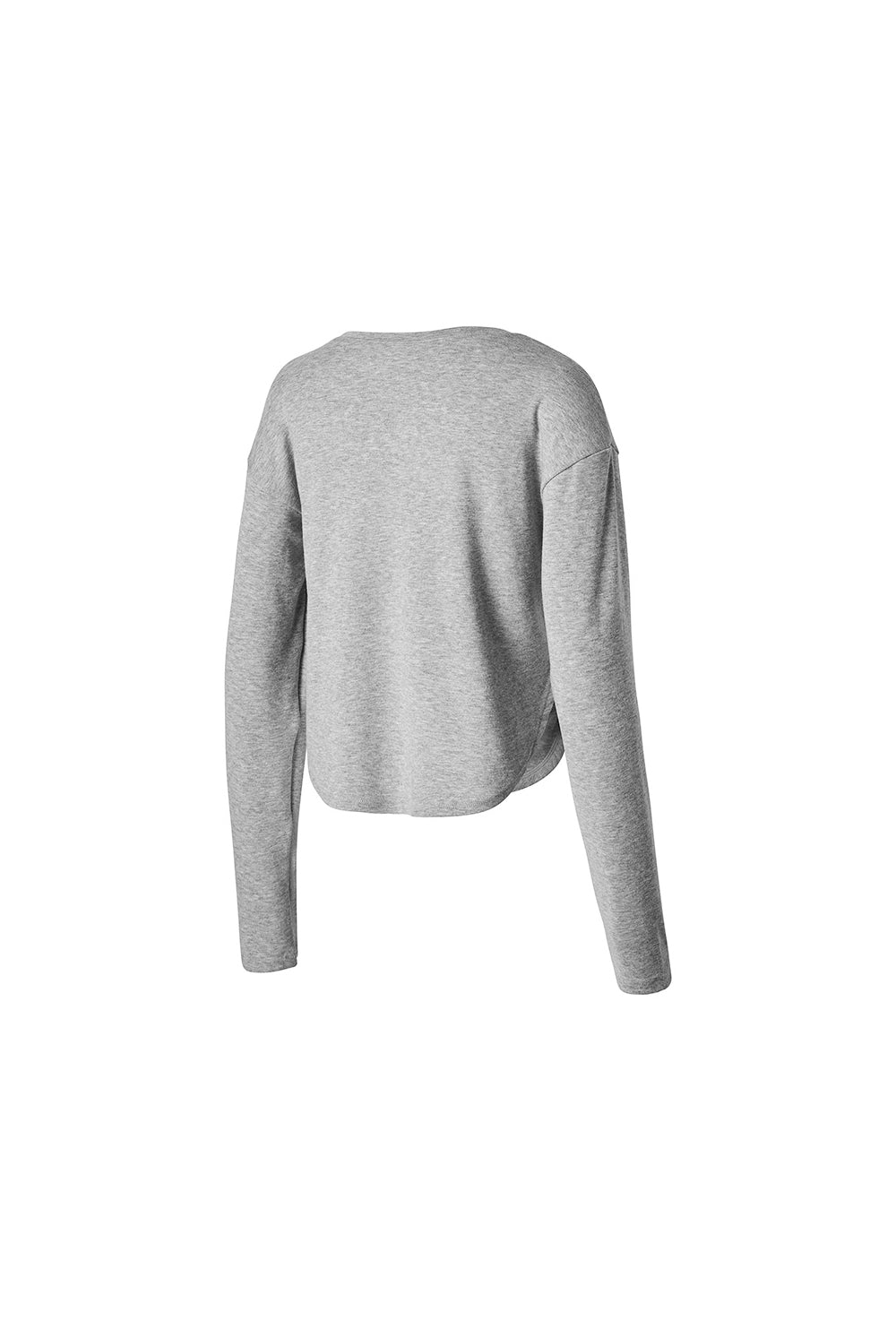 Easy Round Crop Long Sleeve - Melange Gray