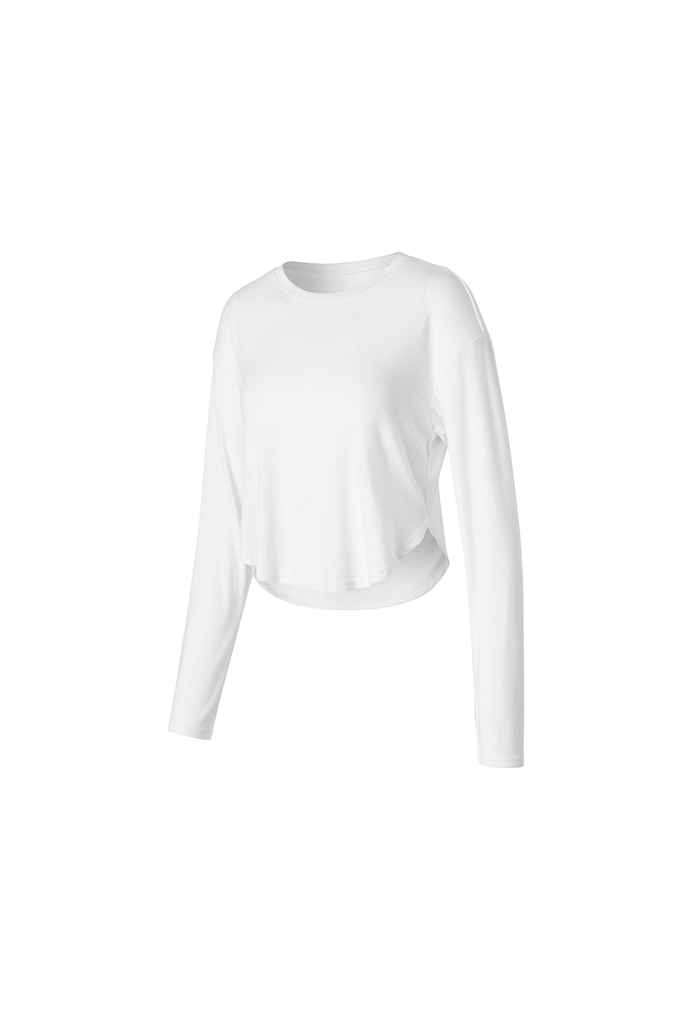 Easy Round Crop Long Sleeve - Ivory