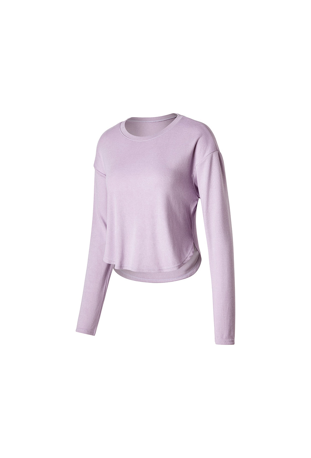 Easy Round Crop Long Sleeve - Awesome Lavender