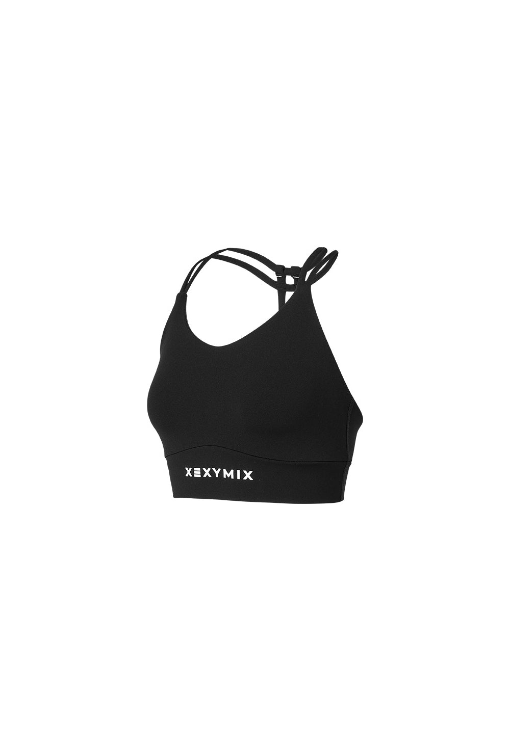 Black Label Signature Power Rise Double Halter Neck Bra Top - Black