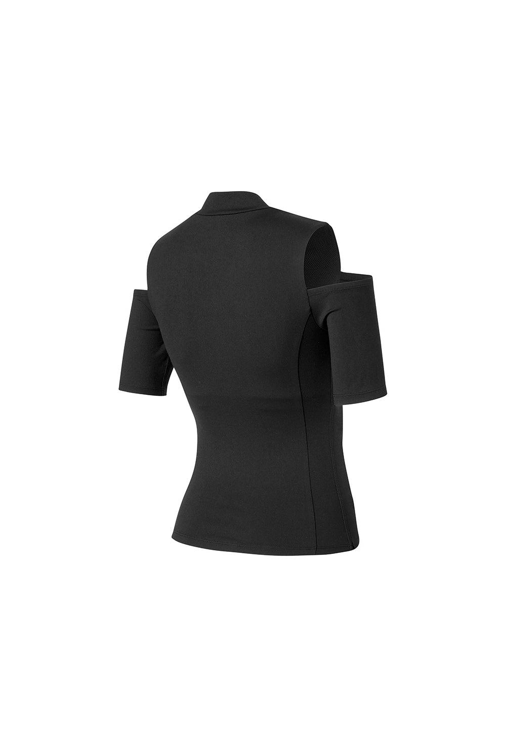 Cotton-Like Shoulder Cut-Out Sleeve - Black