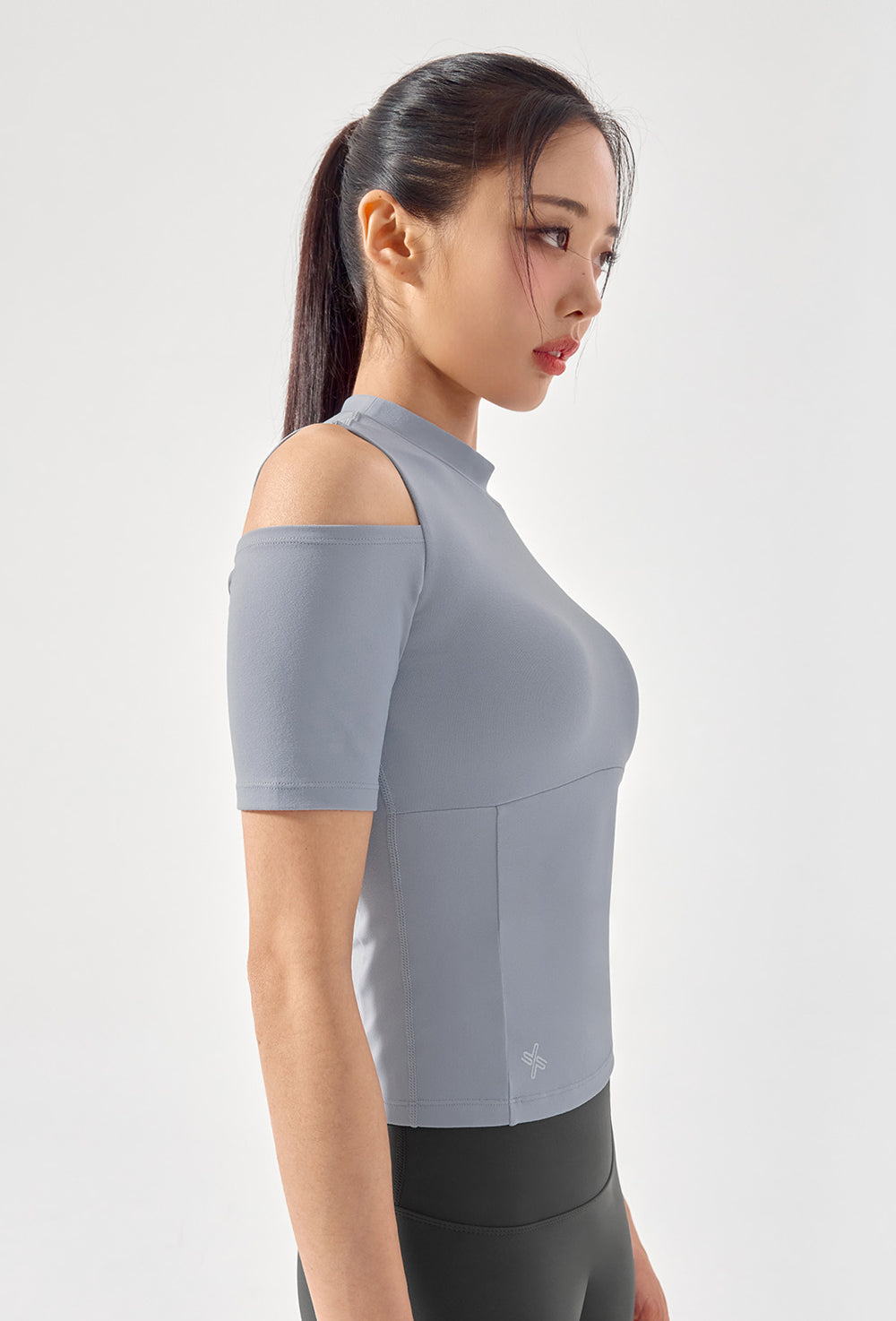 Cotton-Like Shoulder Cut-Out Sleeve - Blue Fog