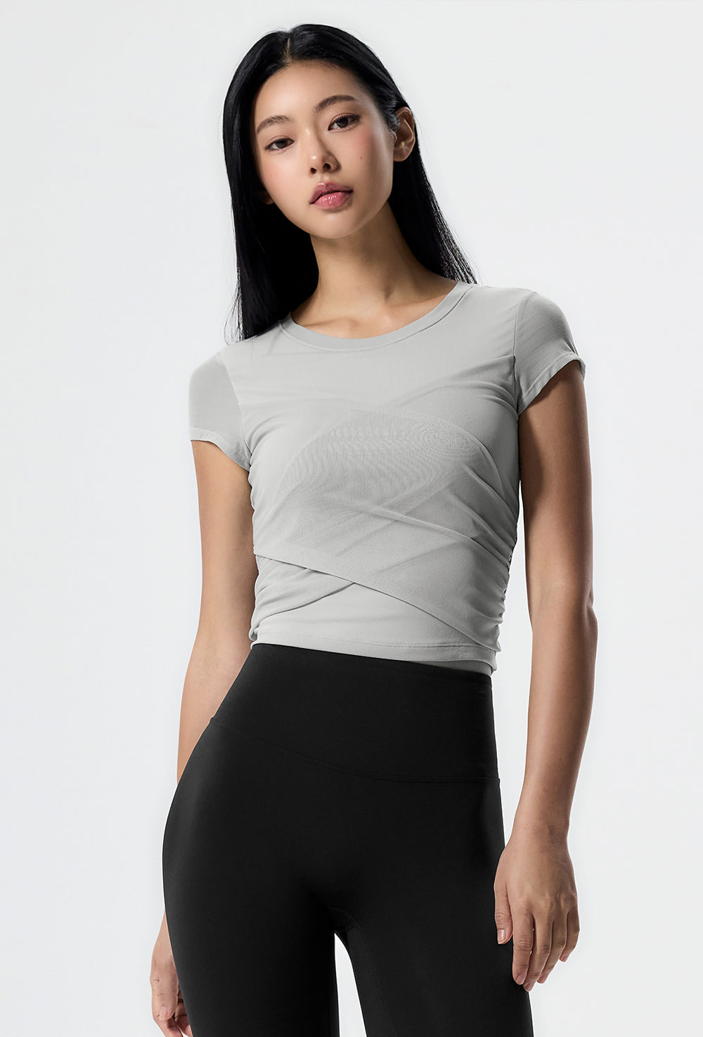 Cotton-like Cross Mesh Sleeve - Velvet Gray