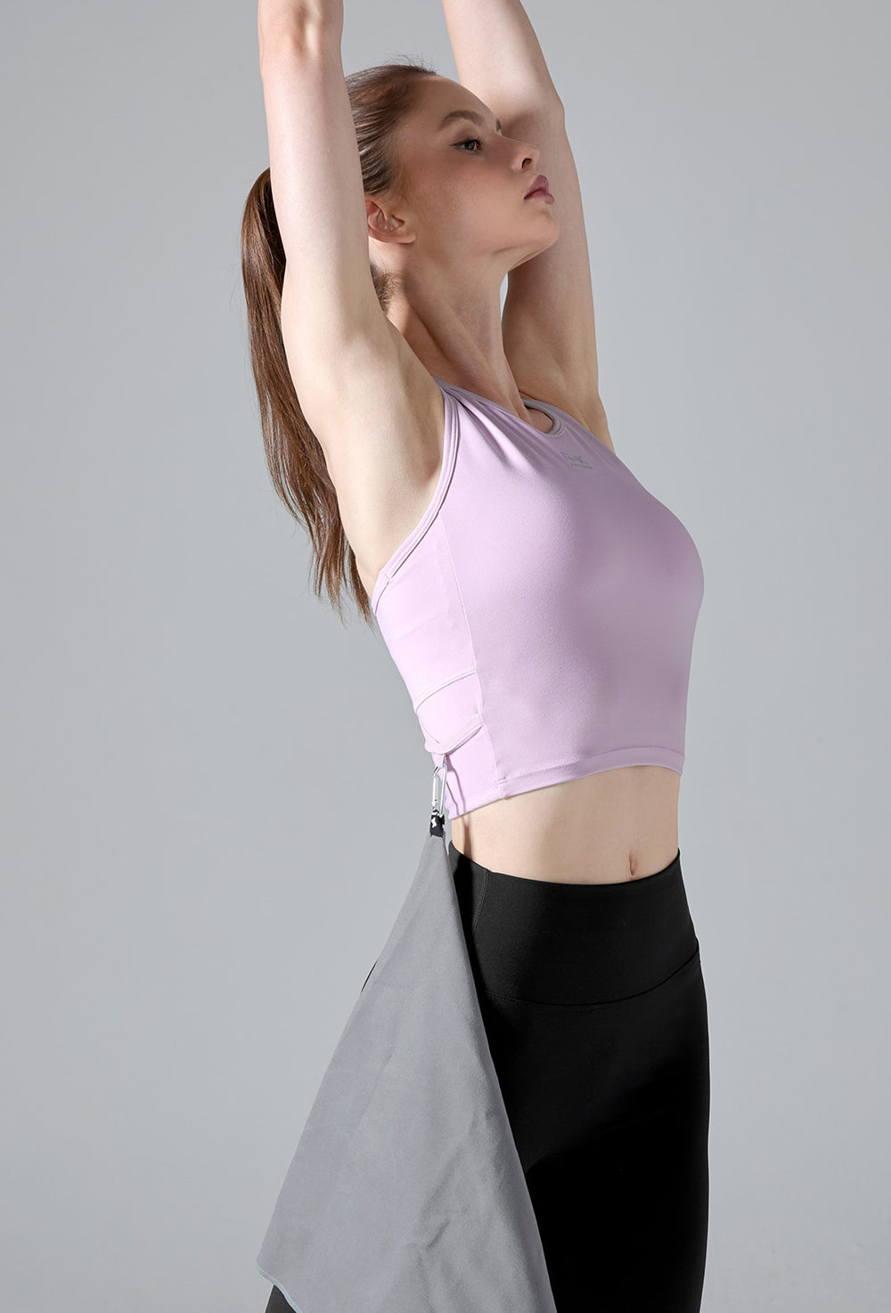 RX Comfort Fine Mesh Pocket Crop Top - Evening Violet