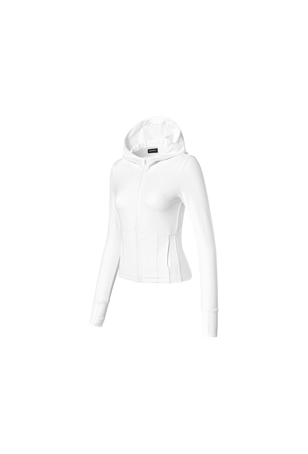 Soft Lip Mix Hood Zip up Jacket - Ivory