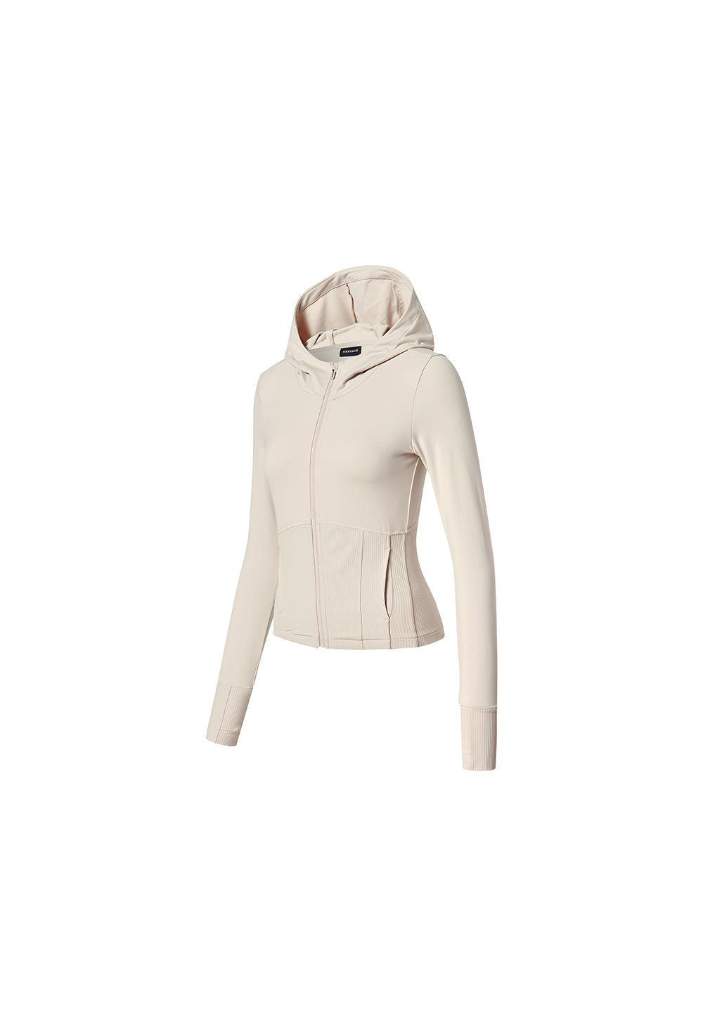 Soft Lip Mix Hood Zip up Jacket - Sand Swan