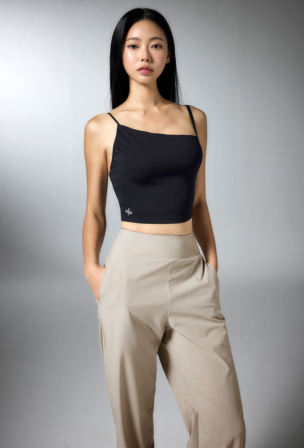 Light Tension Straight Pants - Cream Gray