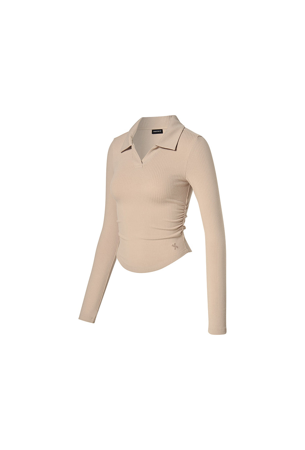 Soft Lip Open Collar Long Sleeve - Nutty Beige