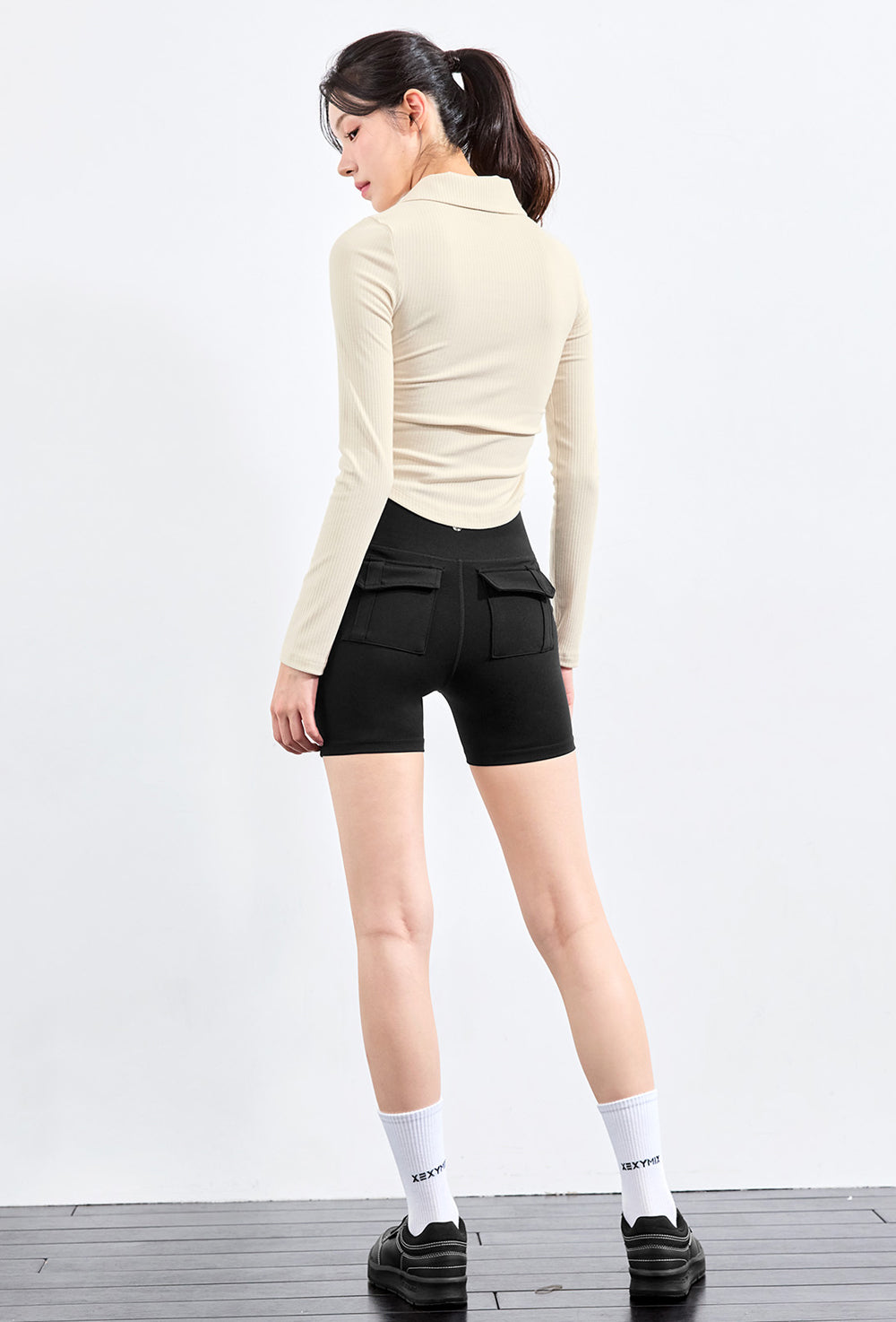 Soft Lip Open Collar Long Sleeve - Floral Ivory