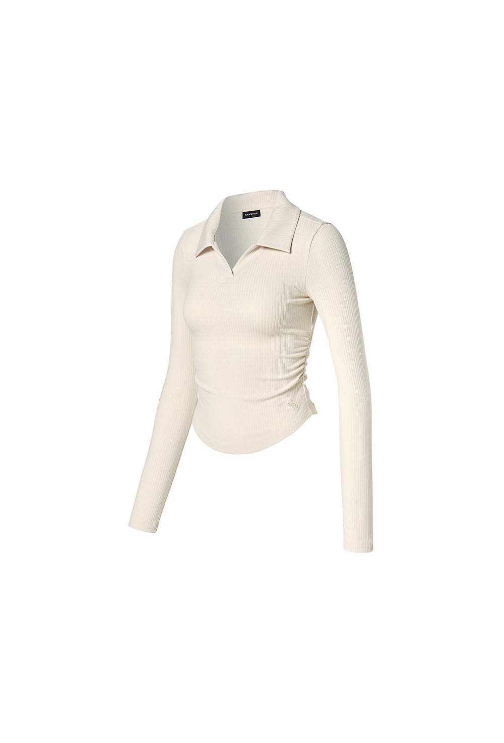 Soft Lip Open Collar Long Sleeve - Floral Ivory