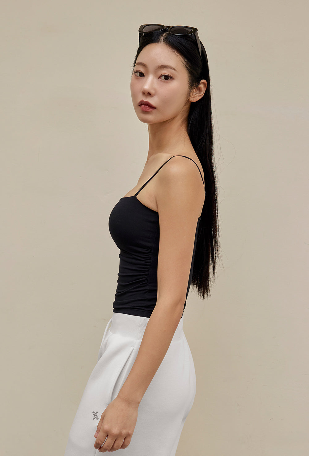 More Smooth Shirring Tank Top - Black