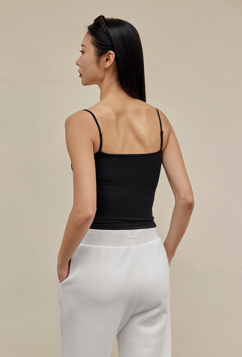 More Smooth Shirring Tank Top - Black